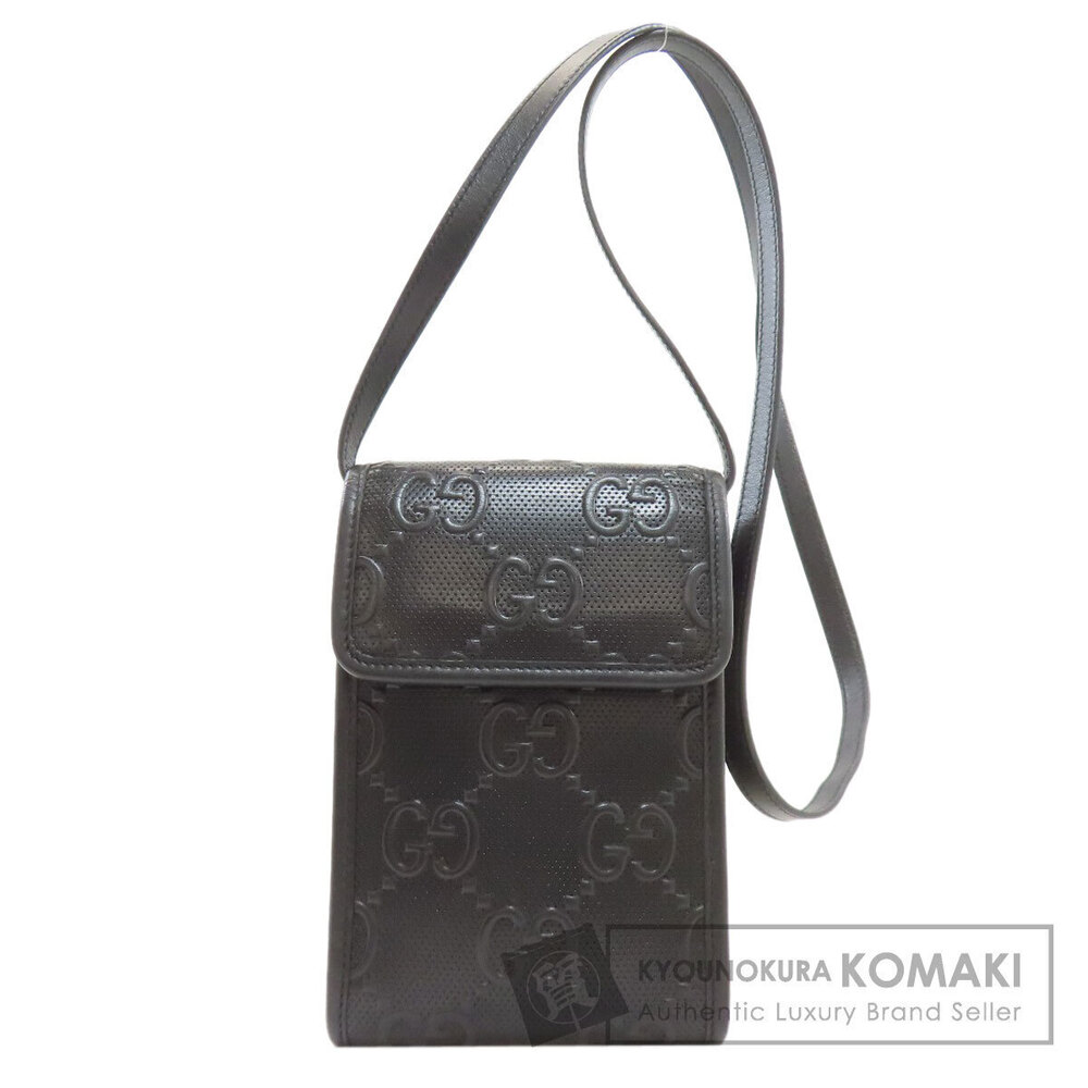 GUCCI GG Embossed Bag Shoulder Calfskin